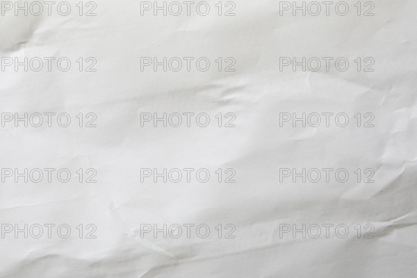 Close-up of blank white wrinkled paper. New York City, New York State, USA.