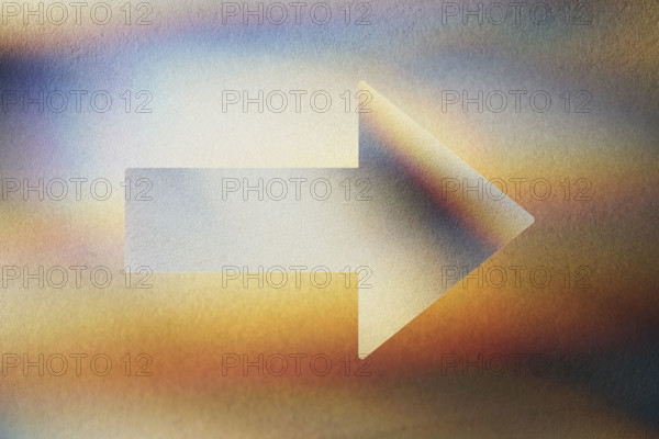 Arrow shape on abstract background. New York City, New York State, USA.