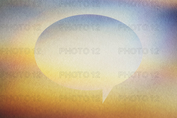 Thought bubble on abstract background. New York City, New York State, USA.