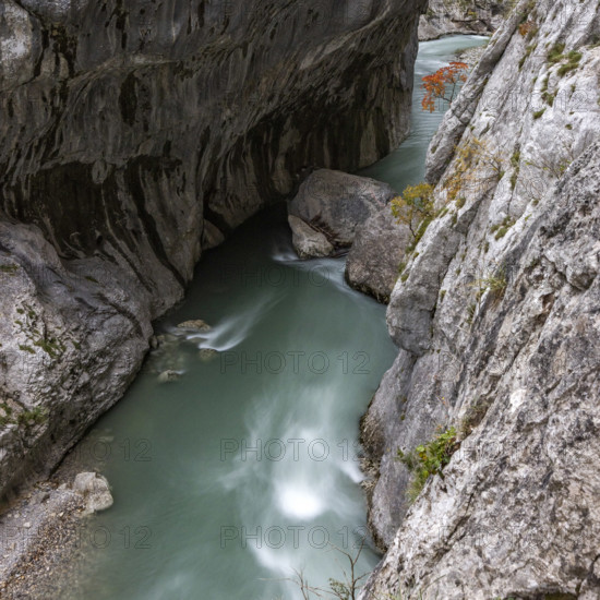Verdon River crossing Verdon Gorge, blurred motion, Gorges du Verdon, Provence, France.