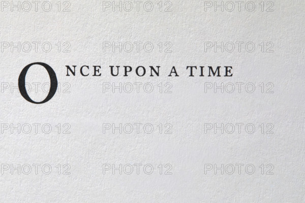 Once Upon A Time typed on white paper, New York City, New York, USA.