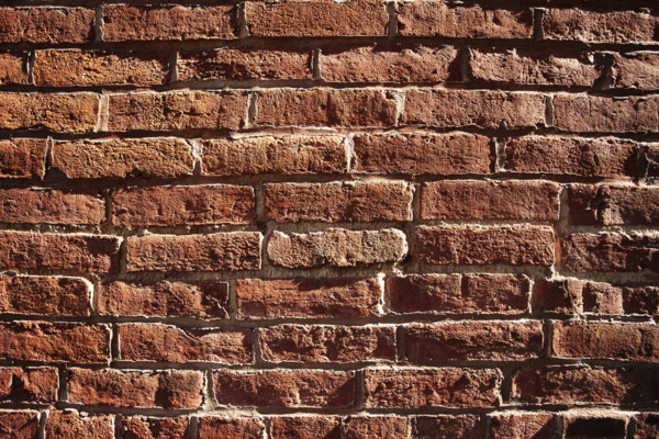 Close-up of red brick wall, Gettysburg, Pennsylvania, USA.