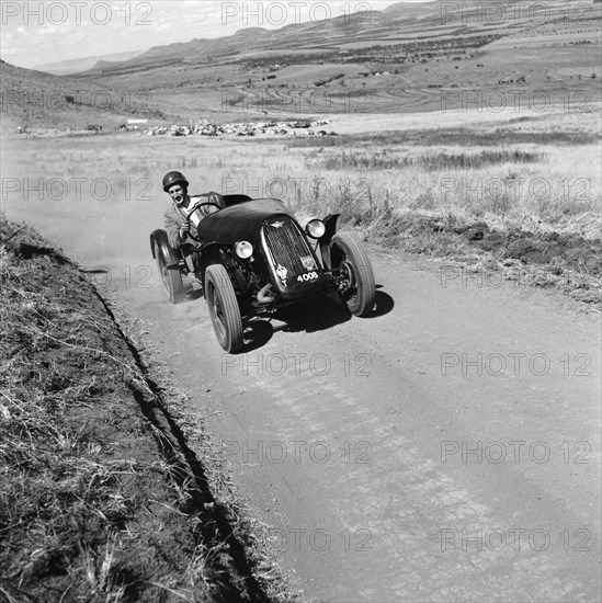 Austin 7. An Austin 7 racing car competing in the Menengai hill climb. Menengai hill, Nakuru, Kenya, 12 December 1954. Nakuru, Rift Valley, Kenya, Eastern Africa, Africa.