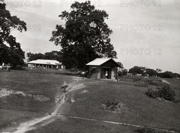 Rangoon Golf Club. View, looking towards the new club house, of the golf course at Rangoon Golf Club. Rangoon (Yangon), Burma (Myanmar), circa 1952. Yangon, Yangon, Burma (Myanmar), South East Asia, Asia.