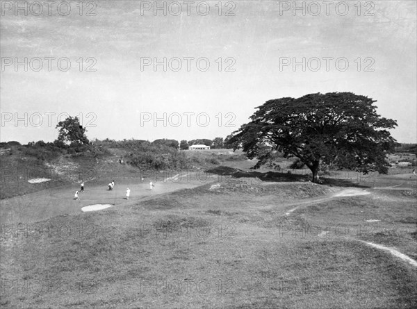 Golf course, Rangoon. View of an uneven section of the golf course at Rangoon Golf Club. Rangoon (Yangon), Burma (Myanmar), circa 1952. Yangon, Yangon, Burma (Myanmar), South East Asia, Asia.