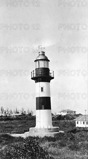 Lighthouse at Ras Serani. A lighthouse located at Ras Serani. Mombasa, British East Africa (Kenya), circa 1912. Mombasa, Coast, Kenya, Eastern Africa, Africa.