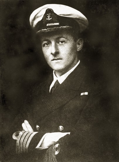 Captain John Thurn. Portrait of Captain John Thurn, Flag Captain and Chief Staff Officer commanding aboard HMS Hood. Location unknown, circa 1923.