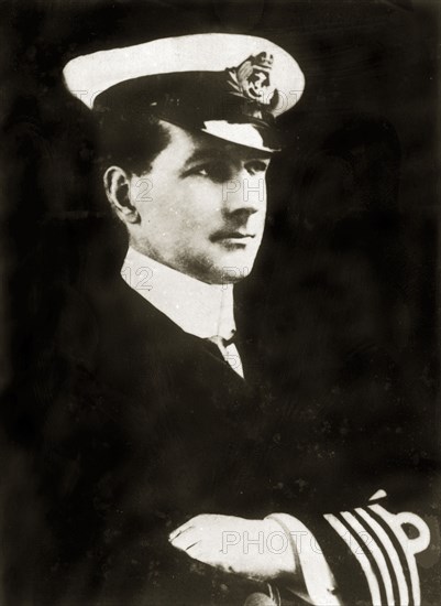Captain Bernard W M Fairbairn. Portrait of Captain Bernard W M Fairbairn, commanding aboard HMS Dragon. Location unknown, 1923-4.