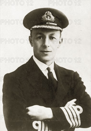Captain Charles W Round-Turner. Portrait of Captain Charles W Round-Turner, commanding aboard HMS Dauntless. Location unknown, 1923-4.