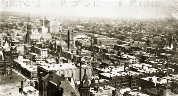 Toronto city. View across Toronto taken from the tallest highrise building in the city at the time, the Optima Business Centre. Toronto, Canada, 5-15 August 1924. Toronto, Ontario, Canada, North America, North America .
