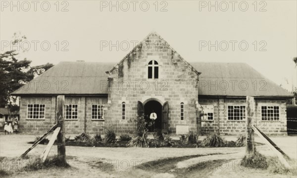 St. Paul's United Theological College, Limuru. Exterior shot of St. Paul's United Theological College in Limuru, a college established by missionaries to train African ordinands for the priesthood and to educate their wives. Limuru, Kenya, circa 1956. Limuru, Central (Kenya), Kenya, Eastern Africa, Africa.
