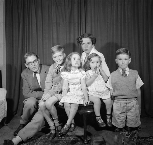 Mrs Rankin's Children. Studio portrait of the Rankin family. Kenya, 17 November 1956. Kenya, Eastern Africa, Africa.