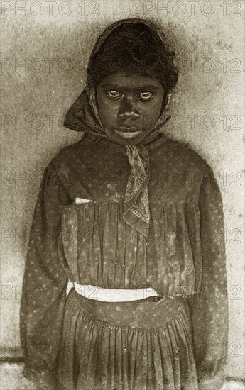 Aboriginal girl from Queensland. Amateur portrait of an aboriginal girl, possibly a domestic servant with the Brodribb family. Queensland, Australia, circa 1890., Queensland, Australia, Australia, Oceania.