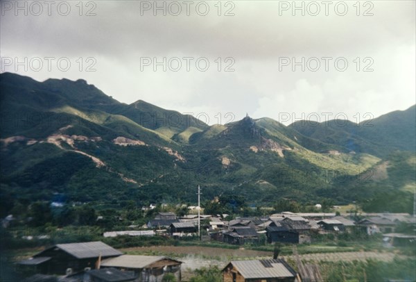 Aman rock, Hong Kong. View of Aman Rock in the mountains near Sha Tin. Sha Tin, Hong Kong, People's Republic of China, July 1960. Sha Tin, Hong Kong, China, People's Republic of, Eastern Asia, Asia.