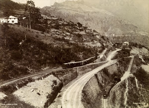 The 'Gayabari Reverse'. View of the 'Gayabari Reverse' on the Darjeeling Hill Railway. West Bengal, India, circa 1900., West Bengal, India, Southern Asia, Asia.