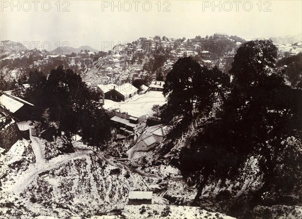 View of Mussoorie. View of Mussoorie after a hailstorm on Easter Day. Mussoorie, India, 23 April 1905. Mussoorie, Uttaranchal, India, Southern Asia, Asia.