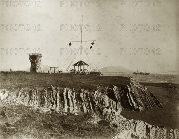 The Point', Burma (Myanmar). A view of the projecting spit of land, 'The Point', and the Gulf of Bengal. Sittwe, Burma (Myanmar), circa 1895. Sittwe, Rakhine, Burma (Myanmar), South East Asia, Asia.