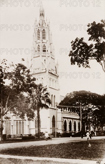 Church in Georgetown. The Roman Catholic Church in Georgetown. Georgetown, Guyana, circa 1948. Georgetown, Demerara-Mahaica, Guyana, South America, South America .