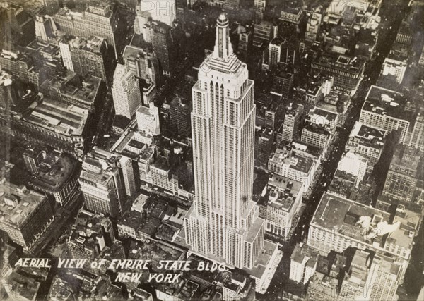 Empire State Building. Ariel view of the Empire State Building. New York, United States of America, circa 1942. New York, New York, United States of America, North America, North America .