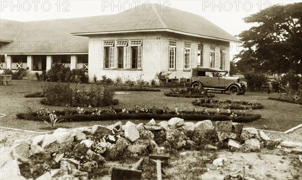 Lagos Club building, Nigeria. View of the Lagos Club building surrounded by orderly gardens. Lagos, Nigeria, 1928., Lagos, Nigeria, Western Africa, Africa.