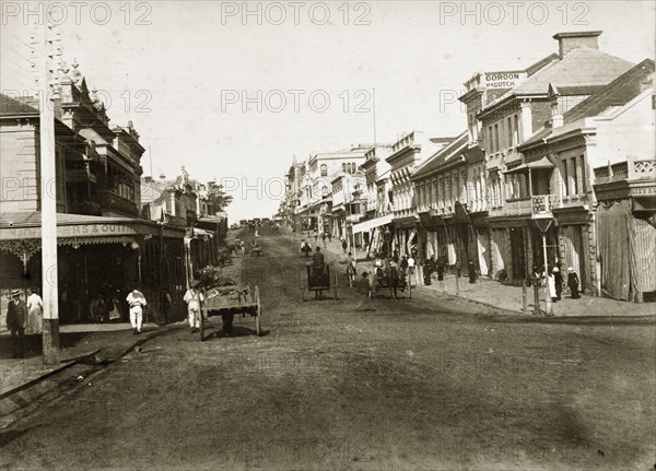 Queen Street, Brisbane. Queen Street, taken from the corner of Edward Street looking south. Brisbane, Australia, circa 1885. Brisbane, Queensland, Australia, Australia, Oceania.