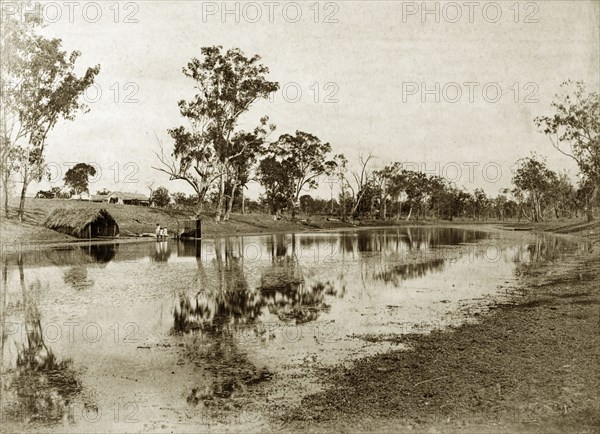 Kurrowah' pastoral station. Distant view of the homestead of 'Kurrowah' pastoral station, near Cecil Plains. Toowoomba, Australia, circa 1888. Toowoomba, Queensland, Australia, Australia, Oceania.
