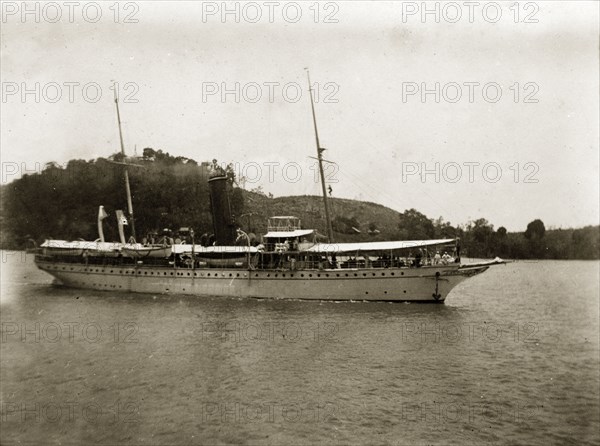 RIMS 'Investigator'. RIMS 'Investigator', a naval steamer belonging to the Royal Indian Marine Service. Indian Ocean, circa 1900., Southern Asia, Asia.