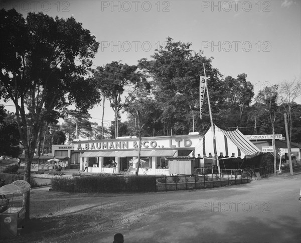 A. Baumann & Co. Ltd.. The building of A. Baumann & Co. Ltd. at the Royal Show. Kenya, 25 September 1957. Kenya, Eastern Africa, Africa.