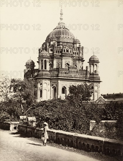 Tomb of Begum Khurshid Zadi. View of the tomb of Begum Khurshid Zadi. Lucknow, North Western Provinces (Uttar Pradesh), India, circa 1875. Lucknow, Uttar Pradesh, India, Southern Asia, Asia.