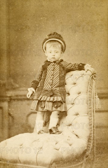 Juanito', aged 18 months. Studio portrait of a young boy named 'Juanito', aged 18 months. Gibraltar, 1879. Gibraltar, Gibraltar, Gibraltar, Mediterranean, Europe .