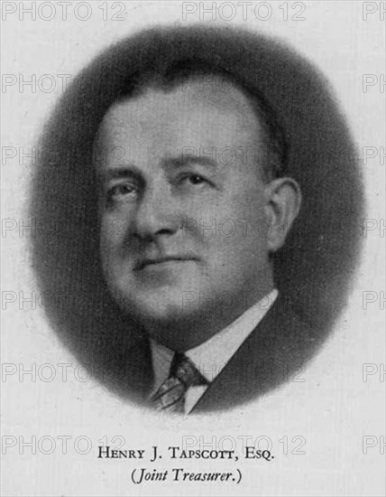 Henry J. Tapscott. Portrait of Henry J. Tapscott, at the time of this photograph, a Joint Treasurer for the British & Foreign Anti-Slavery Society. England, circa 1925. England (United Kingdom), Western Europe, Europe .
