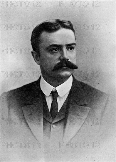 Edmond Dene Morel. Portrait of Edmond Dene Morel (1873-1924), a British journalist, author and socialist politician, who in 1903, helped to form the Congo Reform Association. Between 1899 and 1915, Morel was also a Vice President of the British & Foreign Anti-Slavery Society. England, circa 1900. England (United Kingdom), Western Europe, Europe .