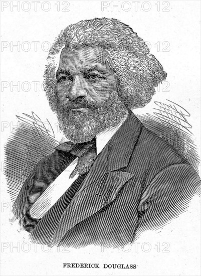 Frederick Douglass. Portrait of Frederick Douglass (1818-1895), a former African American slave who escaped slavery to become a chief campaigner for black suffrage and the abolition of slavery in America. United States of America, circa 1870. United States of America, North America, North America .