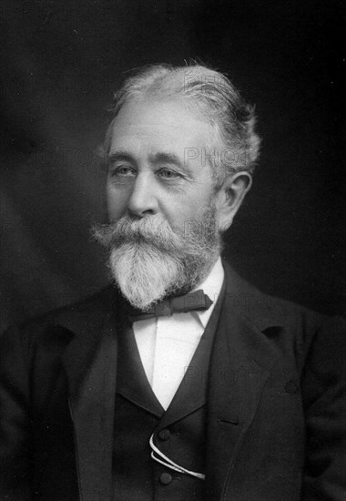 Henry Richard Fox Bourne. Portrait of Henry Richard Fox Bourne (1837-1909), an English historian and essayist. As a Secretary of the Aborigines Protection Society, he became an active campaigner against King Leopold II's terror regime in the Congo Free State. England, circa 1904. England (United Kingdom), Western Europe, Europe .