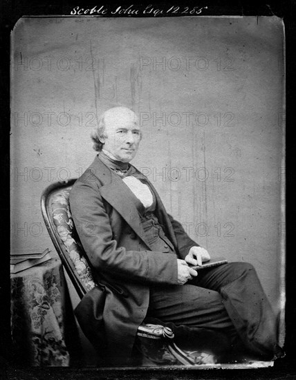John Scoble. Portrait of John Scoble (c.1810-1868), an English slavery abolitionist and at one time, a Secretary of the British & Foreign Anti-Slavery Society. England, circa 1860. England (United Kingdom), Western Europe, Europe .
