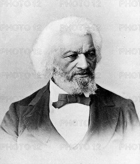 Frederick Douglas. Portrait of Frederick Douglass (1818-1895), a former African American slave who escaped slavery to become a chief campaigner for black suffrage and the abolition of slavery in America. United States of America, circa 1882. United States of America, North America, North America .