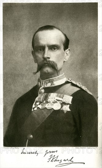 Frederick John Dealtry Lugard. Signed portrait of the Right Honourable Frederick John Dealtry Lugard (1858-1945), Baron Lugard of Abinger. An English military officer, Lugard was also an explorer and colonial administrator in Africa, and at one time, the Governor of Hong Kong. Location unknown, circa 1900.