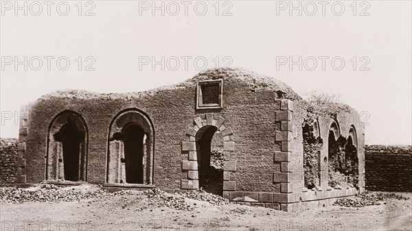 The 'Mahdi's' tomb at Omdurman. The remains of Muhammad Ahmad Allah's tomb, destroyed by British troops during the Battle of Omdurman in 1898. Omdurman, Sudan, circa 1910. Omdurman, Khartoum, Sudan, Eastern Africa, Africa.