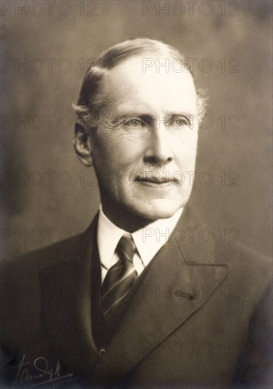 Sir Stuart Mitford Fraser. A portrait of Sir Stuart Mitford Fraser (1864-1963), a British civil servant of the British Raj, who held the title Resident of Mysore and Chief Commissioner of Coorg (Kodagu) from 1905 to 1910. London, England, circa 1925. London, London, City of, England (United Kingdom), Western Europe, Europe .