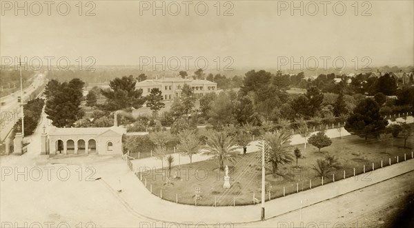 Government House, Adelaide. View of Government House surrounded by formal gardens. Adelaide, Australia, circa 1901. Adelaide, South Australia, Australia, Australia, Oceania.