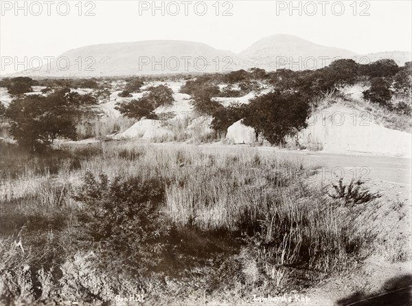 Lombard's Kop, South Africa. View of Lombard's Kop, the location of two Boer batteries outside Ladysmith during the Second Boer War (1899-1902), which were taken by the British on 6 January 1900. Near Ladysmith, South Africa, circa 1903. Ladysmith, KwaZulu Natal, South Africa, Southern Africa, Africa.