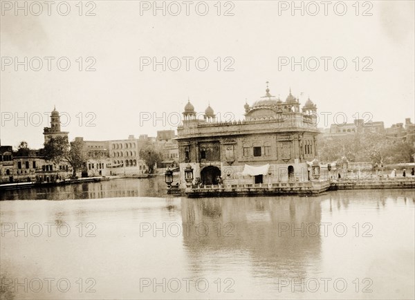The Harimandir Sahib at Amritsar. View of the Harimandir Sahib, or Golden Temple, the most sacred gurdwara (Sikh temple) in all of Sikhism. Amritsar, Punjab, India, circa 1920. Amritsar, Punjab, India, Southern Asia, Asia.