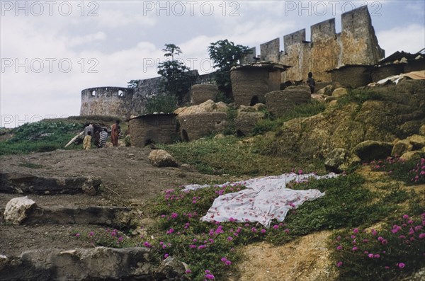 Outer walls of Fort Amsterdam. The outer walls of Fort Amsterdam (Kormantin). Abandze, Ghana, January 1958. Abandze, Central (Ghana), Ghana, Western Africa, Africa.