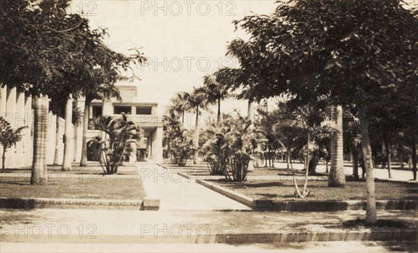 King Street, Kingston. View along King Street in Kingston, taken from the city's Post Office. Kingston, Jamaica, circa 1921. Kingston, Kingston, Jamaica, Caribbean, North America .