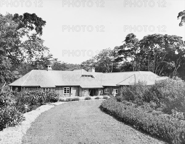 The Royal Lodge in Nyeri. The Royal Lodge in Nyeri, presented to Princess Elizabeth and the Duke of Edinburgh by the people of Kenya in 1952. The royal couple's official tour of Kenya was cut unexpectedly short by the death of King George VI on 6 February, and they left the country before visiting the lodge. Nyeri, Kenya, February 1952. Nyeri, Central (Kenya), Kenya, Eastern Africa, Africa.