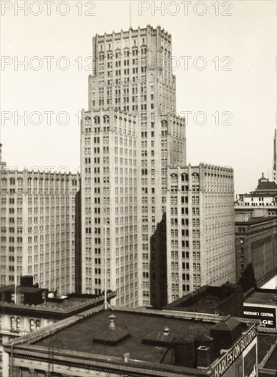 Russ Building, San Francisco. View of the Russ Building in San Francisco's financial district. The 133 metre (435 feet) high-rise building was designed by American architect George W. Kelham in neo-Gothic architectural style. Completed in 1927, it was San Francisco's tallest building from 1927-1964. San Francisco, United States of America, circa 1931. San Francisco, California, United States of America, North America, North America .