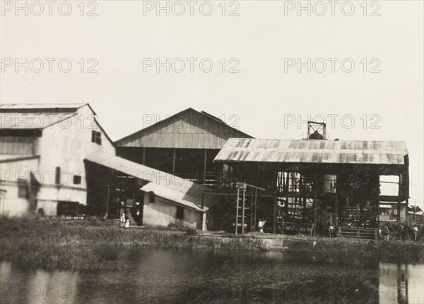 Sugar factory, Trinidad and Tobago. View of the sugar processing factory and outbuildings on a sugar plantation. Trinidad and Tobago, circa 1931., Trinidad and Tobago, Trinidad and Tobago, Caribbean, North America .