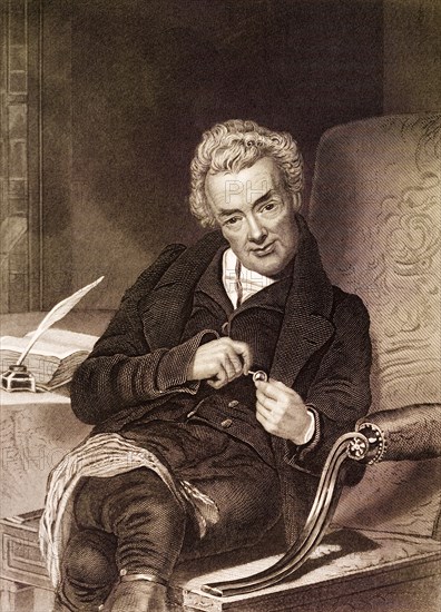 William Wilberforce (1759-1833). Portrait of William Wilberforce (1759-1833), an English parliamentarian and renowned leader of the campaign to abolish British slavery. England, circa 1790. England (United Kingdom), Western Europe, Europe .
