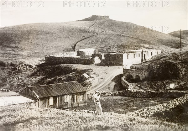 Good Samaritan Inn, Palestine. The Good Samaritan Inn in the Samaria mountain range, a traveller's rest house built to commemorate Jesus' parable of the 'Good Samaritan'. Samaria, British Mandate of Palestine (West Bank, Middle East), circa 1938., West Bank, West Bank (Palestine), Middle East, Asia.