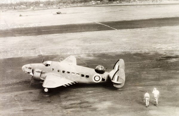 Royal Air Force reconnaissance aircraft. A Royal Air Force reconnaissance aircraft sits on a runway in Calcutta. The aeroplane was used to take reconnaissance photographs of Japanese Army positions in Burma (Myanmar). Calcutta (Kolkata), India, circa 1941. Kolkata, West Bengal, India, Southern Asia, Asia.